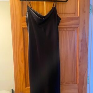 Bebe midi cowl neck satin slip dress (size xs)
